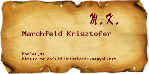 Marchfeld Krisztofer névjegykártya